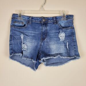 Rock & Royal Distressed Ripped Jean Shorts Large Juniors
